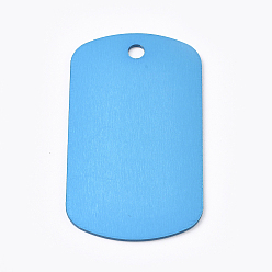 Озёрно--синий Алюминиевые подвески, пустые теги, прямоугольные, Плут синий, 50x29x1 мм, отверстие : 3.5 мм