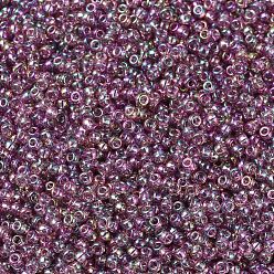 (RR256D) Transparent Dark Smoky Amethyst AB Perles rocailles miyuki rondes, perles de rocaille japonais, 11/0, (rr 256 d) améthyste fumée foncée transparente ab, 2x1.3mm, trou: 0.8 mm, environ 5500 pcs / 50 g