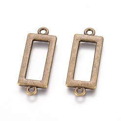 Antique Bronze Alloy Links connectors, Cadmium Free & Nickel Free & Lead Free, Rectangle, Antique Bronze, 30x11.5x2mm, Hole: 2mm