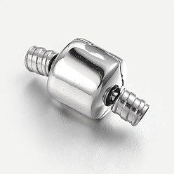 Stainless Steel Color 304 Stainless Steel Clasps, Stainless Steel Color, 21.5x9.5mm, Hole: 3mm