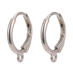 Silver 925 Sterling Silver Leverback Earring Findings, wit Loop, Silver, 14x12x1.5mm, Hole: 1.5mm, Pin: 0.7.mm
