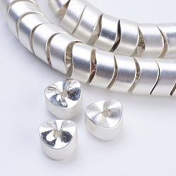 Silver Plated Non-magnetic Synthetic Hematite Beads Strands, Frosted, Wave, Silver Plated, 8x5mm, Hole: 1.5mm, about 98pcs/strand, 16.1 inch(41cm)