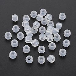 Clear Transparent Plastic Beads, UV Reactive Beads, Barrel, Clear, 8x6mm, Hole: 3.5mm, about 2600pcs/500g