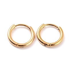 Золотой Вакуумное покрытие 304 серьги-кольца из нержавеющей стали для женщин, золотые, 14 датчик, 11x1.6 мм, штифты : 0.7 мм