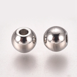 Stainless Steel Color 201 Stainless Steel Spacer Beads, Flat Round, Stainless Steel Color, 4x3.5mm, Hole: 1.2mm