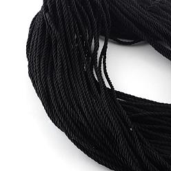 Negro Cordón de poliéster, con cuerdas de algodón en el interior, negro, 5 mm, aproximadamente 103.89 yardas (95 m) / paquete