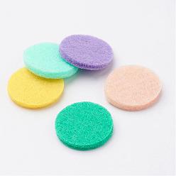 Colorful Fibre Perfume Pads, Essential Oil Diffuser Locket Pads, Flat Round, Colorful, 22.5x3mm, about 5pc/bag