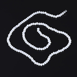 WhiteSmoke Electroplate Glass Bead Strands, Full Luster Plated, Faceted, Rondelle, WhiteSmoke, 3.5x2.5~3mm, Hole: 1mm, about 120pcs/strand, 13.7~14.1 inch(33~34cm)
