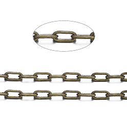 Antique Bronze Brass Cable Chains, Unwelded, with Spool, Oval, Cadmium Free & Nickel Free & Lead Free, Antique Bronze, 5x2x1mm, about 301.83 Feet(92m)/roll