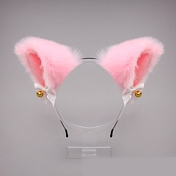 Pink Anime Cosplay with Fluffy Cat Ears Head Band, Japanese Lolita Head Bands, Girls Party Costume Hair Accessories, Pink, 250mm