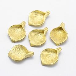Raw(Unplated) Brass Pendants, Lead Free & Cadmium Free & Nickel Free, Calla Lily, Raw(Unplated), 17x12.5x4mm, Hole: 1mm