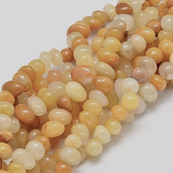 Topaz Jade Natural Topaz Jade Gemstone Nuggets Bead Strands, 6~12x9~14x8~12mm, Hole: 1mm, about 15.3 inch~15.7 inch