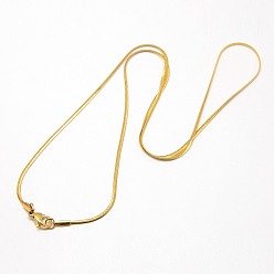 Golden Trendy Men's 304 Stainless Steel Herringbone Chain Necklaces, with Lobster Clasps, Golden, 17.7 inch(45cm), 3x0.9mm