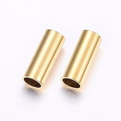 Golden 304 Stainless Steel Tube Beads, Golden, 15x6mm, Hole: 5mm