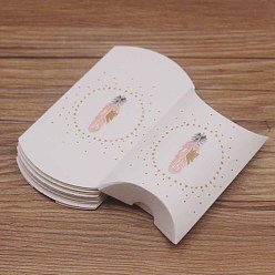 Pluma Almohadas de papel cajas de dulces, cajas de regalo, para favores de la boda baby shower suministros de fiesta de cumpleaños, dibujo de pluma, 8x5.5x2 cm