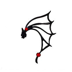 Матовый Черно-Металлический Цвет Серьги-каффы сиамского дракона со стразами, готические серьги-кальпинисты из сплава для непроколотых ушей, матово-металлический цвет, 74 мм