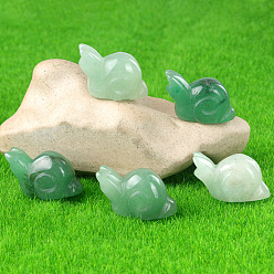 Green Aventurine Natural Green Aventurine Carved Healing Snail Figurines, Reiki Energy Stone Display Decorations, 18x24~28x14mm