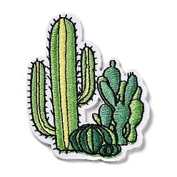 Green Cactus Appliques, Computerized Embroidery Cloth Iron on/Sew on Patches, Costume Accessories, Green, 59x45.5x1mm