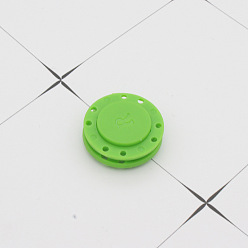 Lawn Green Nylon Magnetic Buttons Snap Magnet Fastener, Flat Round, for Cloth & Purse Makings, Lawn Green, 2.1cm, 2pcs/set