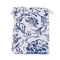 Стально-синий Мешковины упаковочные пакеты, шнурок сумки, стальной синий, 17.3~18.2x13~13.4 см