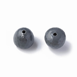 Gray Opaque Acrylic Beads, Faceted, Teardrop, Gray, 15x14.5mm, Hole: 2mm, about 243pcs/500g