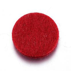 Red Fibre Perfume Pads, Essential Oils Diffuser Locket Pads, Flat Round, FireBrick, 22x3mm