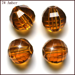 Vara de Oro Imitación perlas de cristal austriaco, aaa grado, facetados, rondo, vara de oro, 10 mm, agujero: 0.9~1 mm