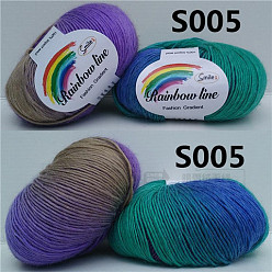 Coloré Fil à tricoter en laine, segment teint, fil au crochet, pour bricolage chapeau écharpe cape, colorées, 2mm, environ 196.85 yards (180m)/écheveau