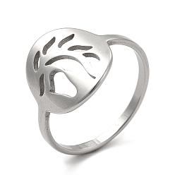 Нержавеющая Сталь Цвет 201 палец кольца из нержавеющей стали, широкие кольца с полым листом для женщин, цвет нержавеющей стали, внутренний диаметр: 17 мм, лист: 13.5x12.5 мм