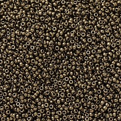 (RR457) Bronce oscuro metálico Cuentas de rocailles redondas miyuki, granos de la semilla japonés, 11/0, (rr 457) bronce oscuro metalizado, 2x1.3 mm, agujero: 0.8 mm, sobre 1100 unidades / botella, 10 g / botella