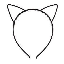 Noir Bandes de cheveux en plastique oreille de chat mignon, accessoires de cheveux pour les filles, noir, 165x145x6mm