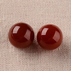 Natural Agate Natural Red Agate Round Ball Beads, Gemstone Sphere, No Hole/Undrilled, 16mm