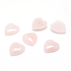 Quartz Rose Cabochons naturels en quartz rose, cœur, 25x23x7.5mm