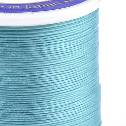 Cyan Nylon 66 Coated Beading Threads for Seed Beads, Cyan, 0.1mm, about 54.68 yards(50m)/roll