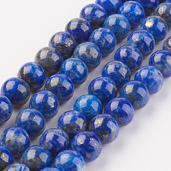 Lapis Lazuli Lapis-lazuli, brins de perles naturels , ronde, 8mm, Trou: 1mm, Environ 45 pcs/chapelet, 15 pouce