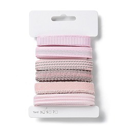 Pink 18 ярдов 6 стилей полиэфирной ленты, для поделок своими руками, бантики для волос и украшение подарка, розовая цветовая палитра, розовые, 3/8~1/2 дюйм (9~12 мм), около 3 ярдов / стиль