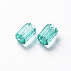 Turquoise Perles acryliques transparentes, facette, polygone, turquoise, 9x5mm, Trou: 1.8mm, environ3496 pcs / 500 g