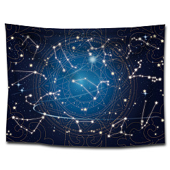 Constellation Polyester Banner Decoration, Photography Backdrops, Rectangle, Constellation Pattern, 1500x2000mm