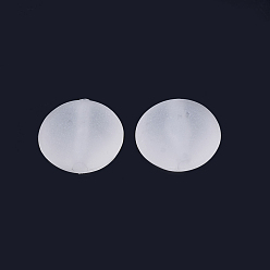 WhiteSmoke Transparent Frosted Acrylic Beads, Flat Round, WhiteSmoke, 10.5x11x6.5mm, Hole: 2mm, about 1080pcs/500g