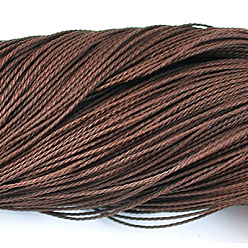 Saddle Brown Round Waxed Polyester Cord, Taiwan Waxed Cord, Twisted Cord, Saddle Brown, 1mm, about 415.57 yards(380m)/bundle