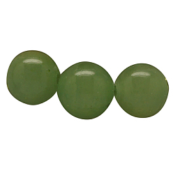 Green Natural Yellow Jade Beads Strands, Round, Dyed, Green, 6mm, Hole: 1mm, about 68 pcs/strand, 16 inch
