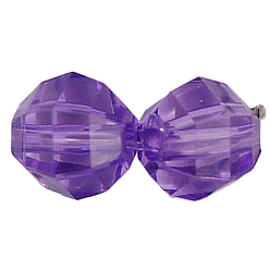 Dark Orchid Transparent Acrylic Pendants, Faceted, Teardrop, Dark Orchid, 31x11mm, Hole: 3mm, about 285pcs/500g