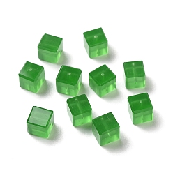 Lime Vert Verre imitation perles de cristal autrichien, facette, suqare, lime green, 7.5x7.5mm, Trou: 1mm