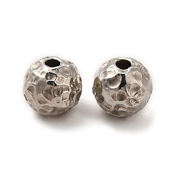 Stainless Steel Color 201 Stainless Steel Beads, Textured, Round, Stainless Steel Color, 8mm, Hole: 1.5mm