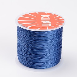 Royal Blue Round Waxed Polyester Cords, Royal Blue, 0.6mm, about 76.55 yards(70m)/roll