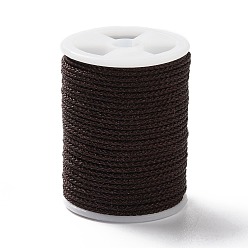 Coconut Brown Braided Nylon Threads, Mambo Thread, with Spool, for Jewelry Making, Round, Coconut Brown, 1mm, about 6 yards/roll