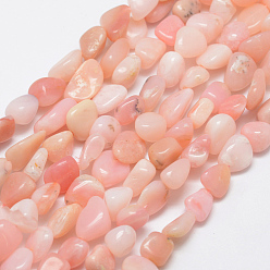Pink Opal Natural Pink Opal Beads Strands, Tumbled Stone, Nuggets, 7~9x5~8mm, Hole: 1mm, about 55~61pcs/strand, 15.3 inch(39cm)