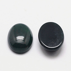 Black Natural Black Agate Cabochons, Dyed, Oval, Black, 14x10x4.5mm