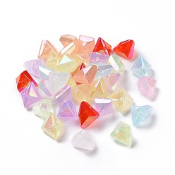 Mixed Color Transparent Acrylic Imitation Jelly Beads, Triangle, Mixed Color, 18x21x16mm, Hole: 2.5mm