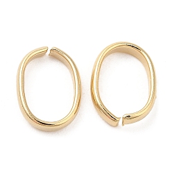 Real 24K Gold Plated Brass Linking Rings, Quick Link Connector, Cadmium Free & Lead Free, Long-Lasting Plated, Oval, Real 24K Gold Plated, 8x6x1.5mm, Inner Diameter: 7x4.5mm